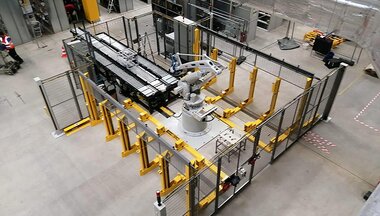 Instalace paletizační buňky v AMAZON Europe Instalace paletizační buňky v AMAZON Europe